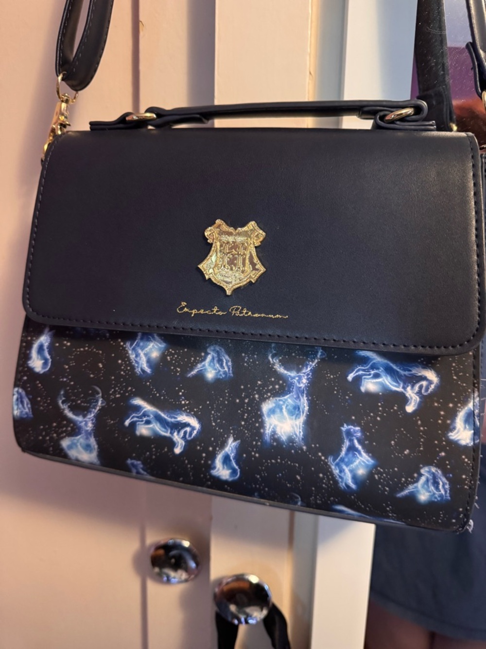 Loungefly Black & Blue patronus Crossbody Satchel